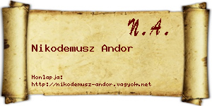 Nikodemusz Andor névjegykártya