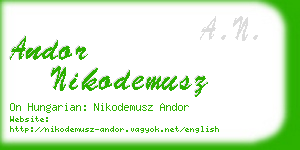 andor nikodemusz business card